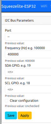 I2C Parameter